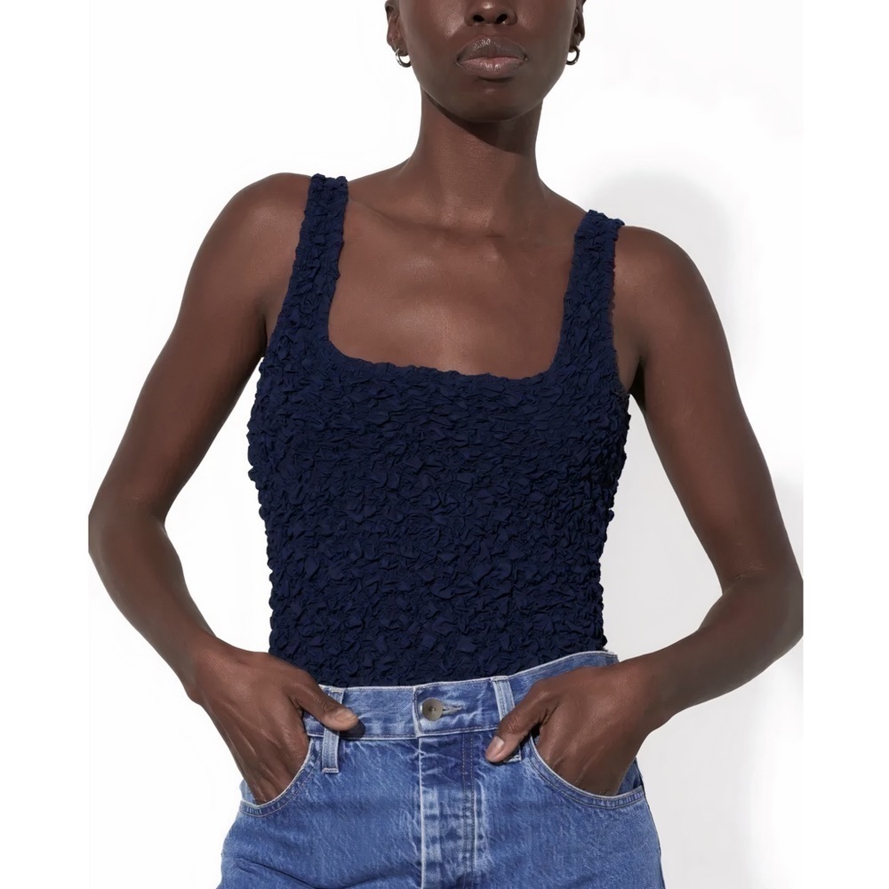 NWT Mara Hoffman Popcorn Sleeveless Isa Bodysuit Top